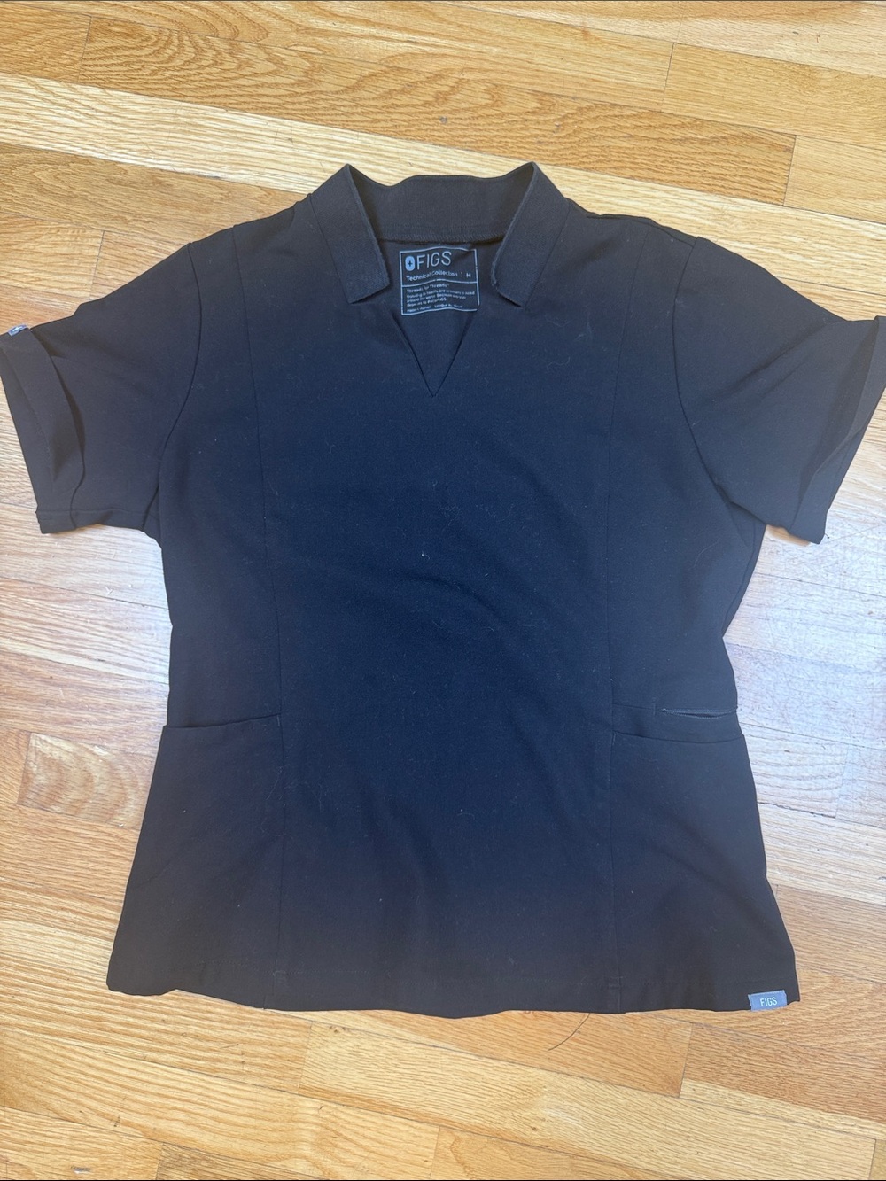 Figs Black Short-Sleeve V-Neck Medical Top